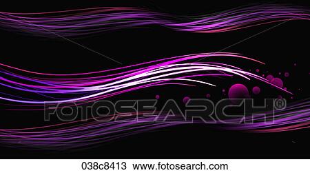 Abstractive image of black background and purple waving line View Large Illustration Drawing - Abstractive image of black background and purple waving line. Fotosearch