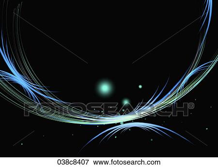 Stock Illustration - Abstractive image of black background and blue curved line. Fotosearch