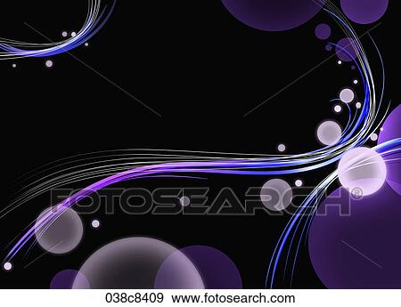 Stock Illustration - Abstractive image of black background and purple curved line. Fotosearch