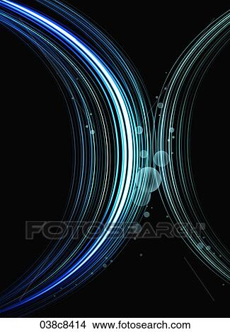 Stock Illustration - Abstractive image of black background and blue curved line. Fotosearch