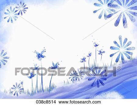 Stock Illustration - Abstractive image of blue flower. Fotosearch