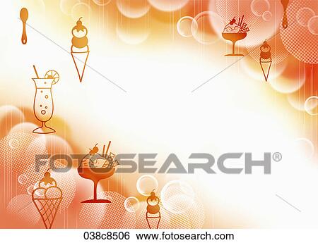 Stock Illustration - Abstractive image of orange colored icecream. Fotosearch