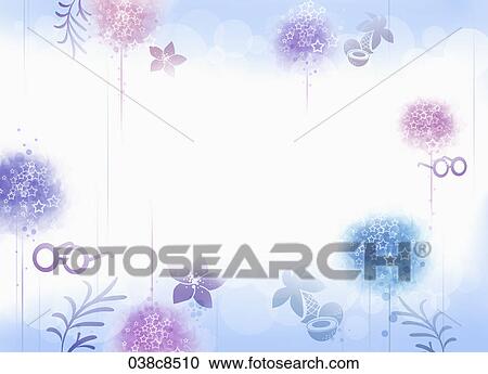 Clipart - Abstractive image of purple glasses and flower. Fotosearch