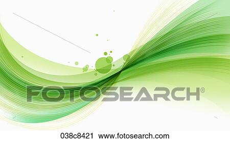 Clip Art - Abstractive image of white background and green curved line. Fotosearch