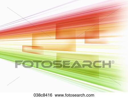 Stock Illustration - Abstractive image of white background, red and green line. Fotosearch