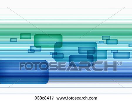 Stock Illustration - Abstractive image of white background, blue line and rectangle. Fotosearch