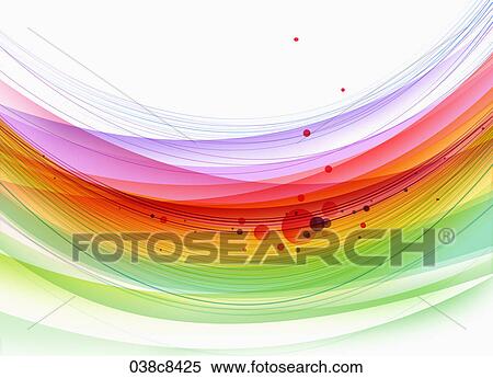 Stock Illustration - Abstractive image of white background and colorful curved circle. Fotosearch