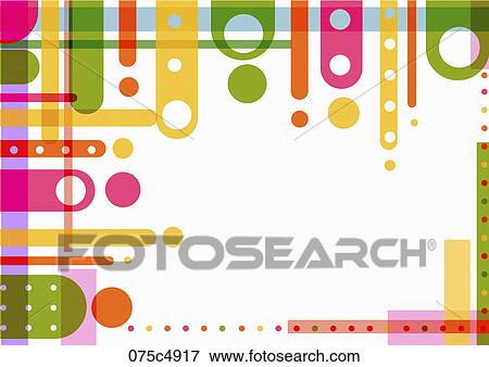 Stock Illustration - Abstractive images of colorful roundish bars and circles. Fotosearch
