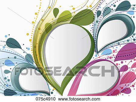 Clipart - Abstractive images of colorful water drop forms . Fotosearch
