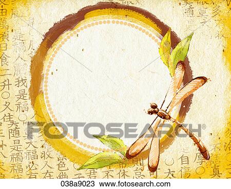 autumn pattern with dragonfly View Large Illustration Drawing - autumn pattern with dragonfly. Fotosearch
