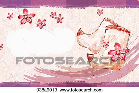 autumn pattern with flowers and traditional outer socks View Large Illustration Drawing - autumn pattern with flowers and traditional outer socks . Fotosearch