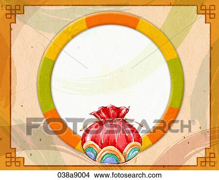 Stock Illustration - autumn pattern with money-bag. Fotosearch