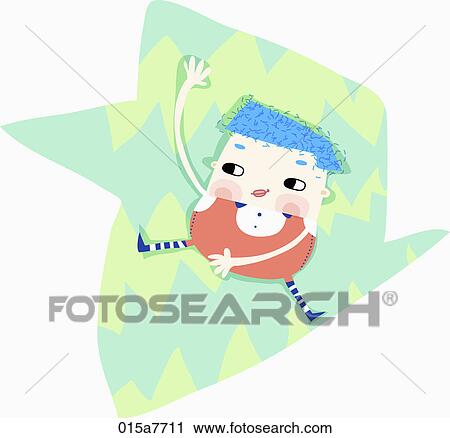 Clip Art - boy is jumping. Fotosearch