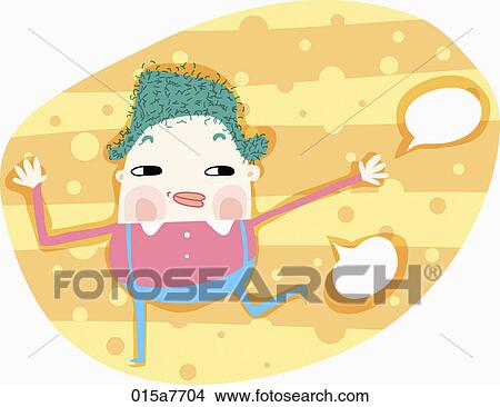 Stock Illustration - boy raises his legs. Fotosearch