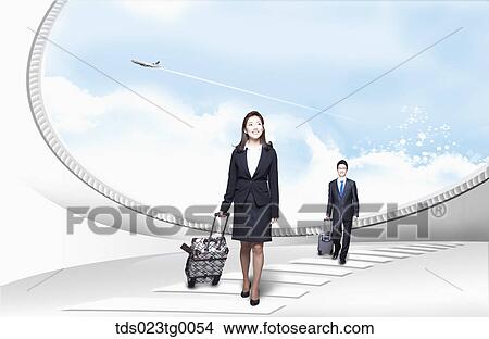 business people are going business trip View Large Illustration Stock Illustration - business people are going business trip. Fotosearch