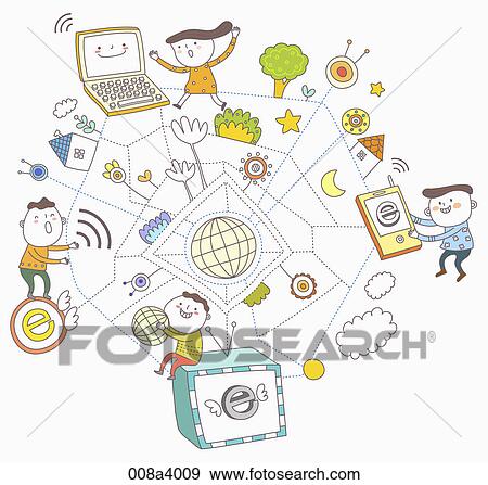 children and eudcation through internet service View Large Illustration Stock Illustration - children and eudcation through internet service. Fotosearch