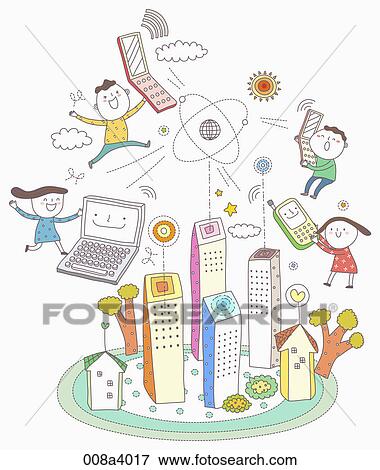 children and eudcation through internet service View Large Illustration Stock Illustration - children and eudcation through internet service. Fotosearch