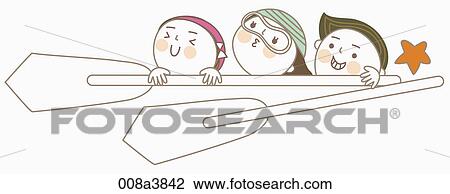 Drawing - children enjoying their summer vacation. Fotosearch