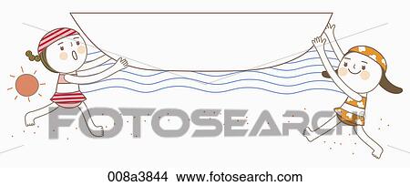 Stock Illustration - children enjoying their summer vacation. Fotosearch