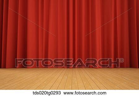 curtains were closed on the stage View Large Illustration Drawing - curtains were closed on the stage. Fotosearch