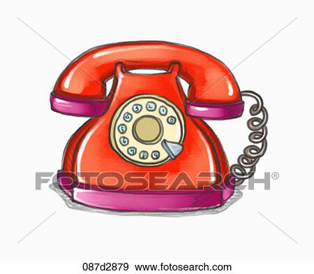 Drawing of a red telephone View Large Illustration Stock Illustration - Drawing of a red telephone. Fotosearch