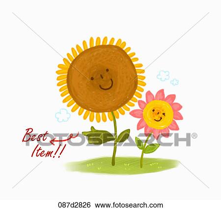 Drawing of flowers View Large Illustration Stock Illustration - Drawing of flowers. Fotosearch