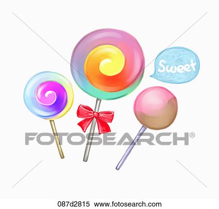 Drawing of lollipops View Large Illustration Stock Illustration - Drawing of lollipops. Fotosearch