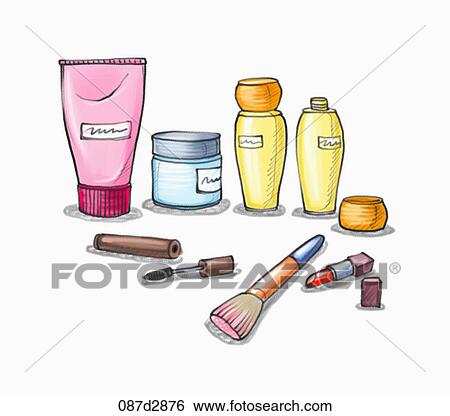 Drawing of various cosmetics View Large Illustration Stock Illustration - Drawing of various cosmetics. Fotosearch