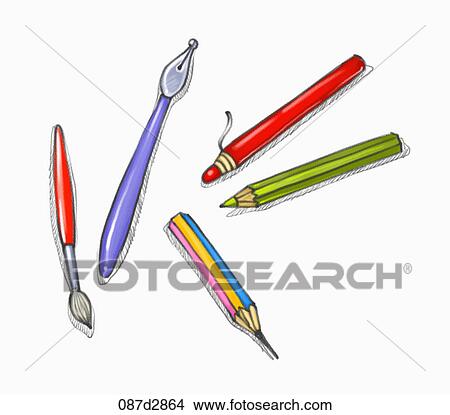 Drawing of various writing pens View Large Illustration Stock Illustration - Drawing of various writing pens. Fotosearch