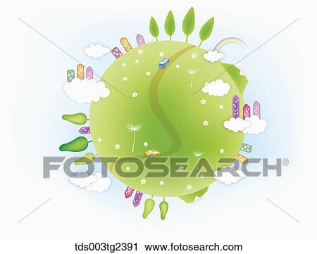 Clip Art - eco friendly earth. Fotosearch