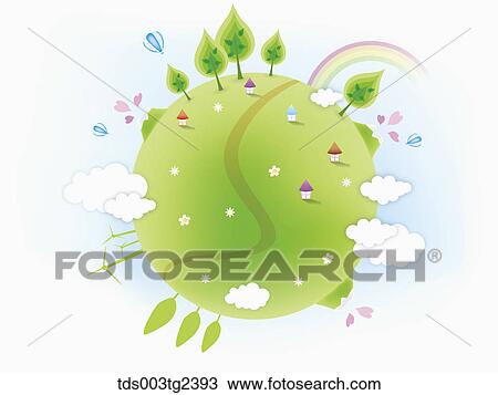 Drawing - eco friendly earth. Fotosearch