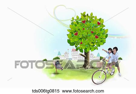 Stock Illustration - father and daughter enjoying their time. Fotosearch