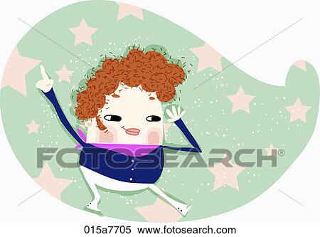 Stock Illustration - girl is dancing on the background. Fotosearch