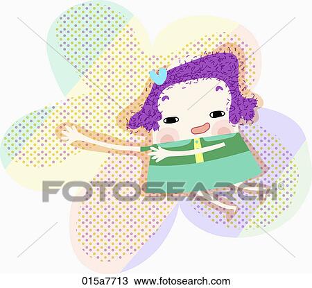 girl is jumping View Large Illustration Drawing - girl is jumping. Fotosearch