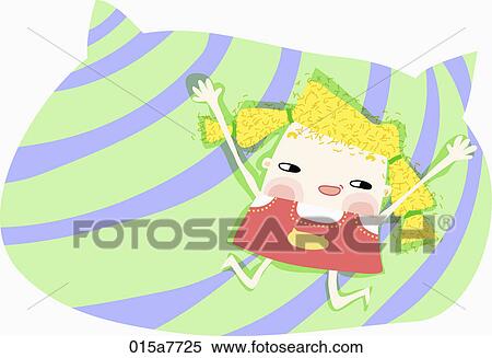Stock Illustration - girl is jumping high. Fotosearch