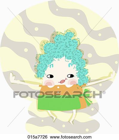 girl is standing with smile View Large Illustration Stock Illustration - girl is standing with smile. Fotosearch