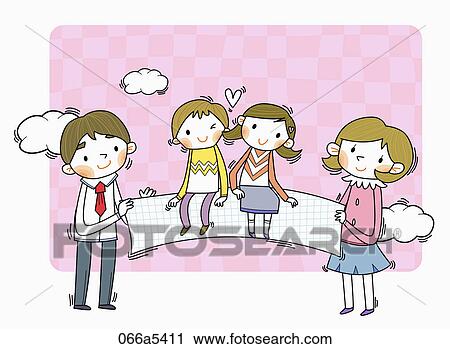 Clip Art - Happy loving family. Fotosearch