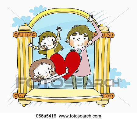 Stock Illustration - Happy loving family together. Fotosearch