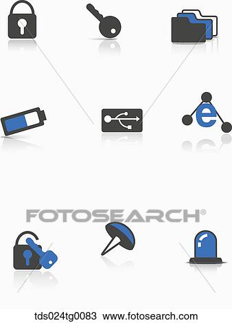 Drawing - icons of computer devices. Fotosearch
