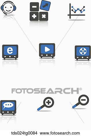 icons of medias View Large Illustration Stock Illustration - icons of medias. Fotosearch