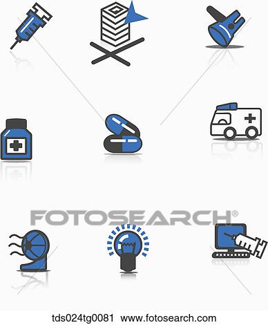 icons of medical theme View Large Illustration Clip Art - icons of medical theme. Fotosearch