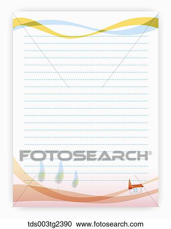 Clipart - illustrated letter pad. Fotosearch