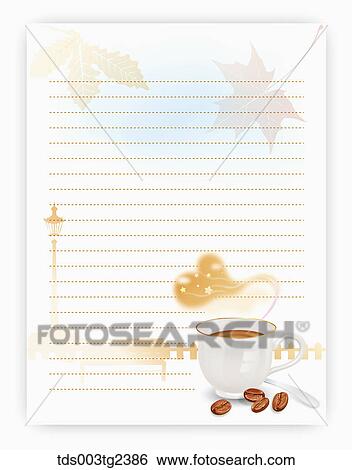 Stock Illustration - illustrated letter pad of autumn scent. Fotosearch