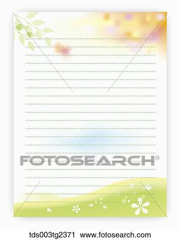 illustrated letter pad of spring scene View Large Illustration Clip Art - illustrated letter pad of spring scene. Fotosearch