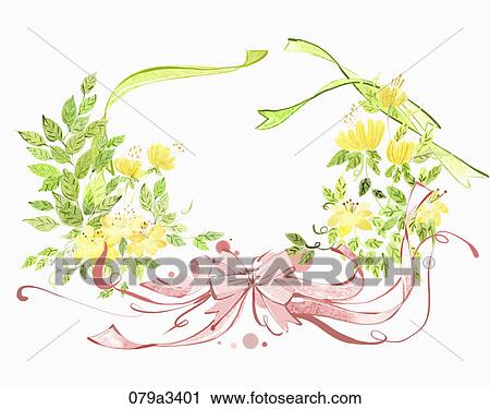 Illustration of various colors of flowers and ribbons for notes View Large Illustration Clip Art - Illustration of various colors of flowers and ribbons for notes. Fotosearch