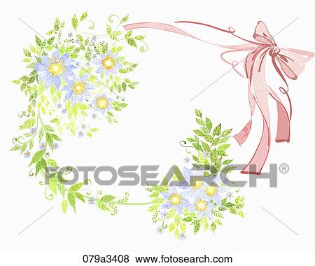 Illustration of various colors of flowers and ribbons for notes View Large Illustration Stock Illustration - Illustration of various colors of flowers and ribbons for notes. Fotosearch