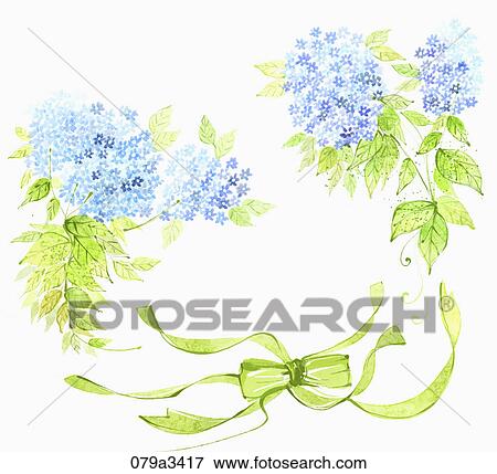 Stock Illustration - Illustration of various colors of flowers and ribbons for notes. Fotosearch