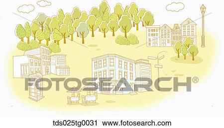 Clip Art - landscape of city. Fotosearch