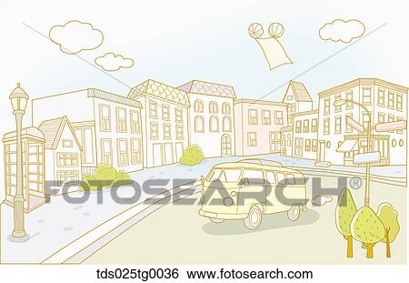 landscape of city View Large Illustration Stock Illustration - landscape of city. Fotosearch