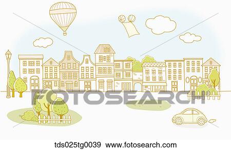 landscape of city View Large Illustration Stock Illustration - landscape of city. Fotosearch